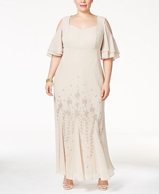 R&M Richards Vestido Con Aplicaciones En Hombros. Talla 18 – My