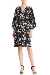 RALPH LAUREN vestido corte kimono con estampado floral. Talla S