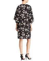 RALPH LAUREN vestido corte kimono con estampado floral. Talla S