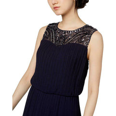 ALEX Evenings Vestido de noche con encaje y aplicaciones. Talla 8