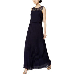 ALEX Evenings Vestido de noche con encaje y aplicaciones. Talla 8
