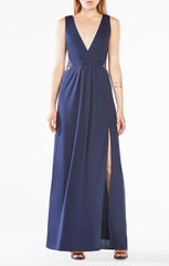 BCBG Max Azria Vestido de noche stretch con bordado. Talla 4