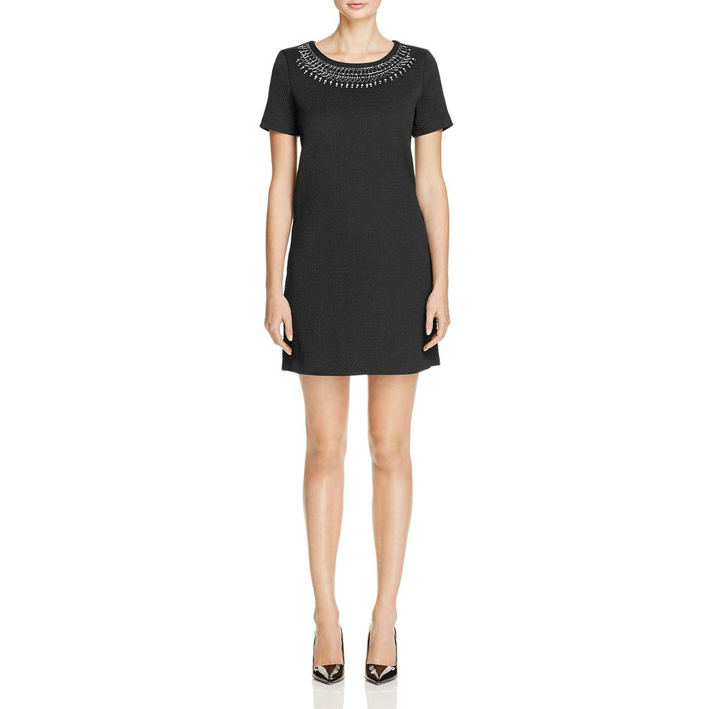 CUPCAKES AND CASHMERE Vestido manga corta con aplicaciones en cuello. Talla S