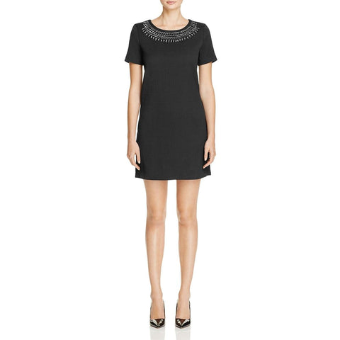 CUPCAKES AND CASHMERE Vestido manga corta con aplicaciones en cuello. Talla S