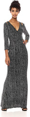 CALVIN KLEIN Vestido de noche con brillos plata. Talla 8