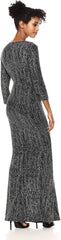 CALVIN KLEIN Vestido de noche con brillos plata. Talla 8