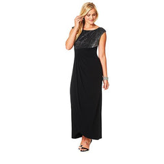 Connected Apparel vestido stretc con top metálico. Talla 22W