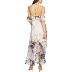 Cynthia Steffe Maxi Dress de chiffon con estampado floral. Talla 8