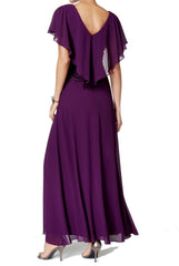 Jessica Howard Vestido de noche largo con capa. Talla 8