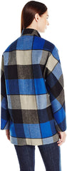 JONES NEW YORK abrigo de lana estampado a cuadros.  Talla 14