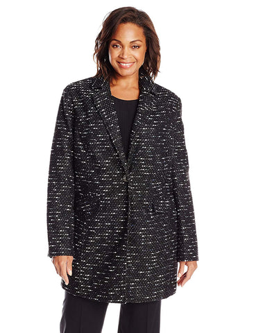 Kenneth Cole Abrigo de lana tela tweed. Talla XL