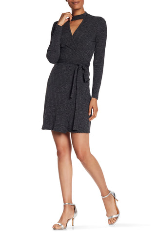 Laundry By Shelli Segal Vestido cruzado color gris. Talla 4