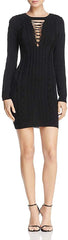OLIVACEOUS Vestido tejido stretch con escote en V. Talla XS