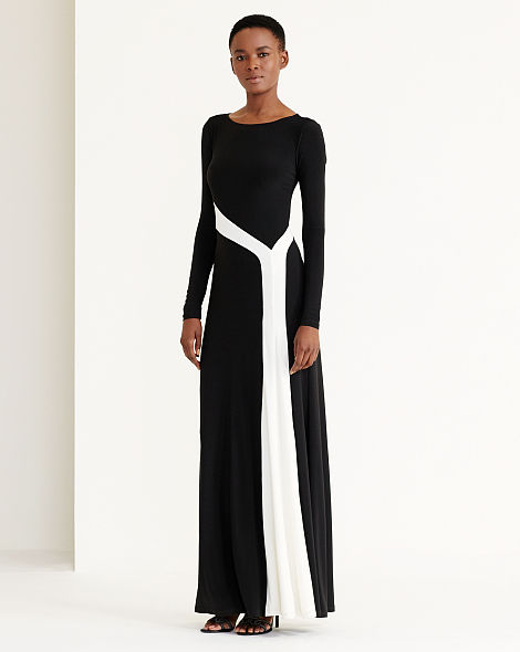 RALPH LAUREN vestido jersey en dos tonos. Talla 4