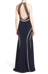Xscape Vestido largo con panel transparente. Talla 4