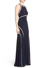Xscape Vestido largo con panel transparente. Talla 4