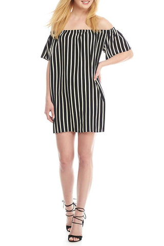 FCUK French Connection mini vestido estampado a rayas. Talla S