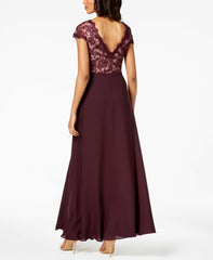 CALVIN KLEIN Vestido largo con top de encaje. Talla 4