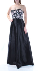 ADRIANNA PAPELL Vestido bordado strapless de gala. Talla 2